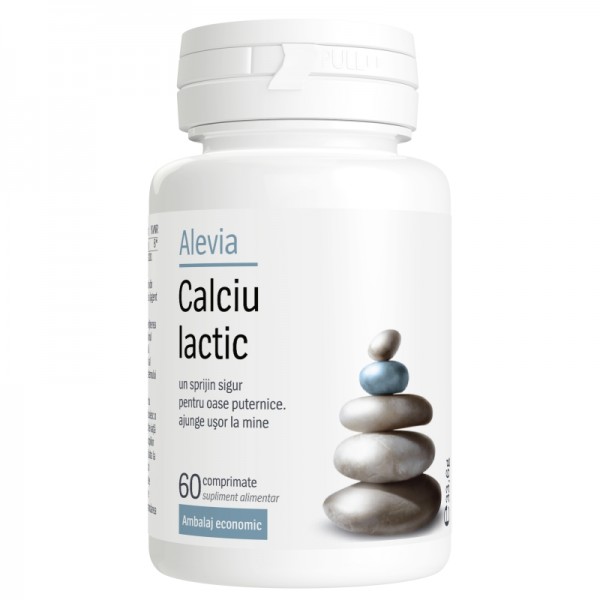 Calciu lactic ambalaj economic, 60 cpr, Alevia