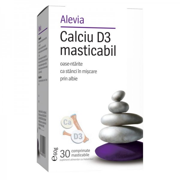 Calciu D3 masticabil, 30 cpr, Alevia