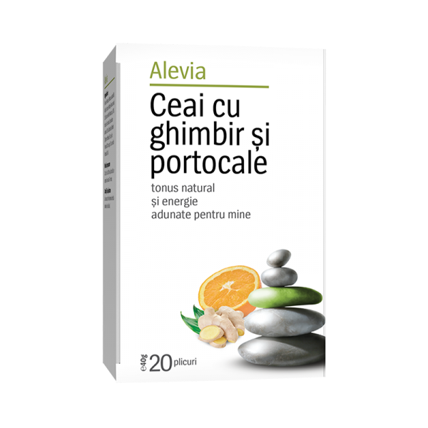Ceai cu ghimbir si portocale, 20 plicuri, Alevia