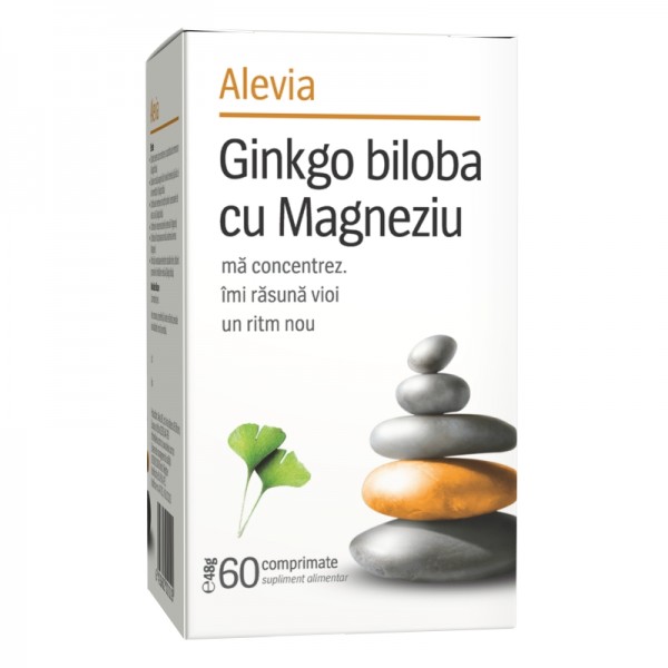 Ginkgo biloba cu magneziu, 60cpr, Alevia