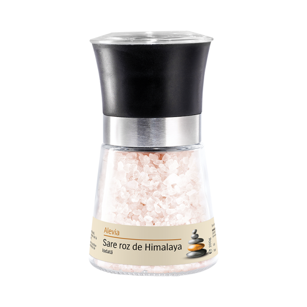 Rasnita cu sare roz de Himalaya cristale iodata, 200g, Alevia