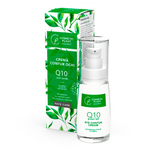 Cremă contur ochi Q10 + ceai verde și complex mineral energizant, 30 ml, Cosmetic Plant