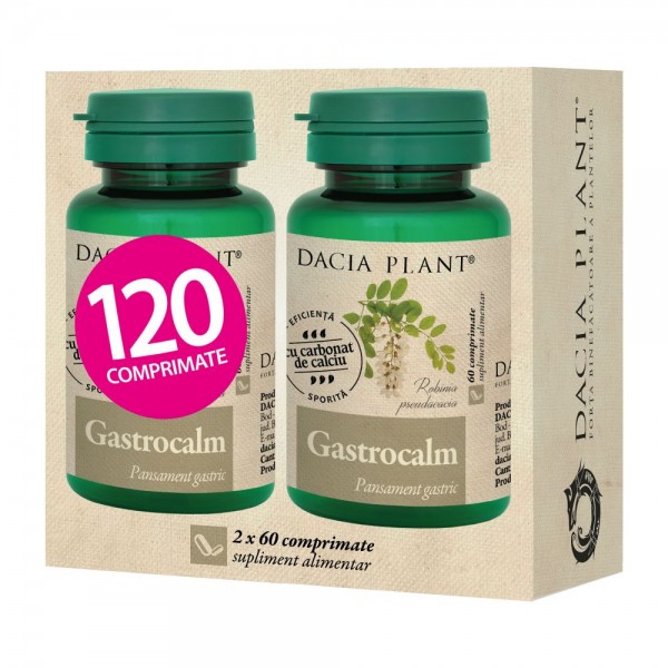 Gastrocalm 60 comprimate, 1+1 gratis, Dacia Plant