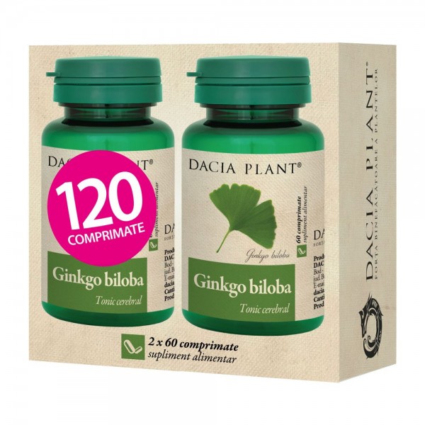 Ginkgo Biloba 60 comprimate, 1+1 gratis, Dacia Plant
