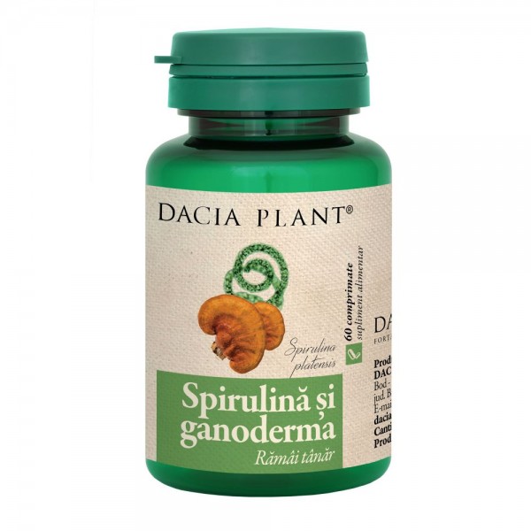 Spirulina si Ganoderma 60 comprimate, Dacia Plant