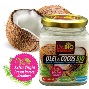 Ulei de cocos extra virgin presat la rece Dr BIO, 220 ml