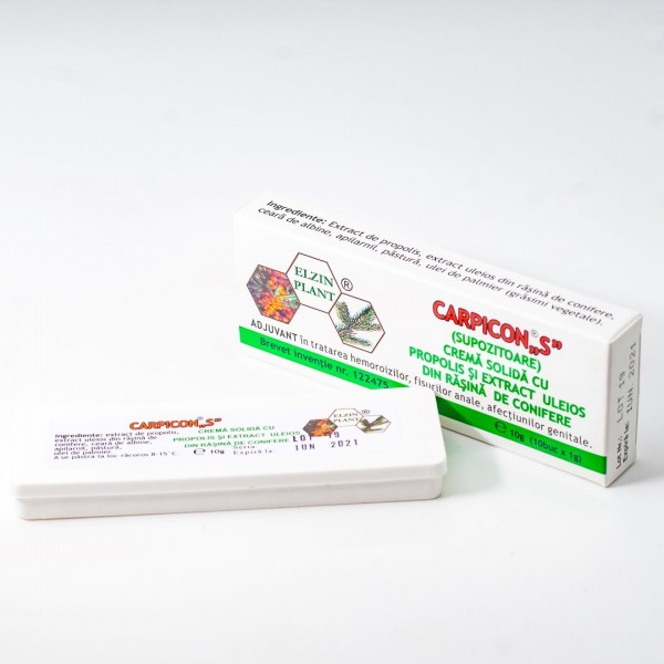 Carpicon S crema solida (supozitoare),  10x1.5G, Elzin Plant