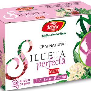 Ceai Silueta perfecta 1 &ndash; purificare si drenaj, M123, 20 plicuri cu snur, Fares