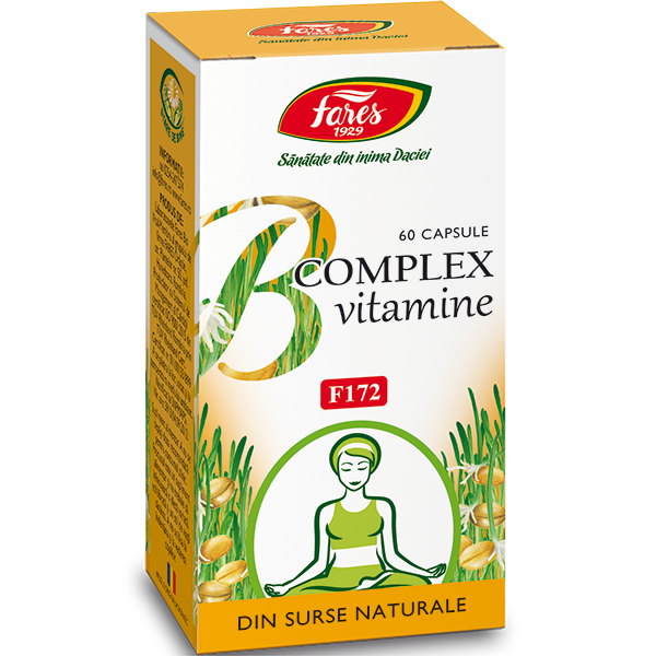B complex vitamine naturale, F172, 60 capsule, Fares