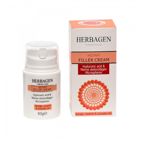 Cremă filler instant cu microsfere de acid hialuronic și atellocolagen, 50 gr, Herbagen