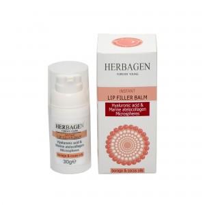 Balsam de buze filler instant cu microsfere de acid hialuronic și atellocolagen, 30 g, Herbagen
