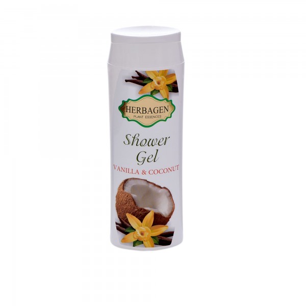 Gel de duș cu vanilie și cocos, 250 ml, Herbagen