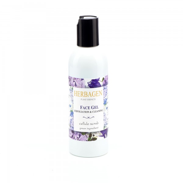 Gel facial exfoliator cu scrub celulozic, 150 ml, Herbagen