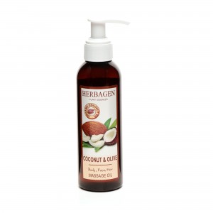 Ulei de masaj cu uleiuri de cocos și măsline, 150 ml, Herbagen