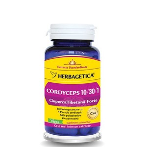 Cordyceps 10/30/1 Ciuperca Tibetana Forte, 60 capsule, Herbagetica