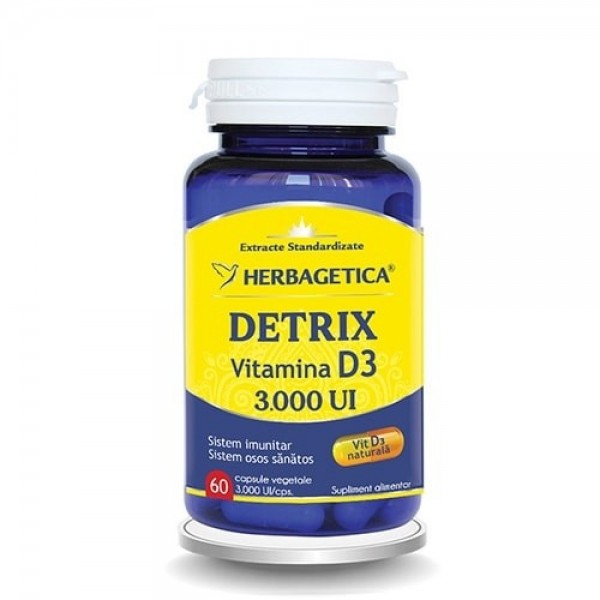 Detrix vitamina D3 3000 ui, 60 capsule, Herbagetica