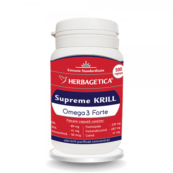 Supreme KRILL Omega3 Forte, 60 cps, Herbagetica
