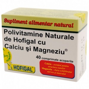 Polivitamine naturale de Hofigal cu Ca si Mg, 40 comprimate