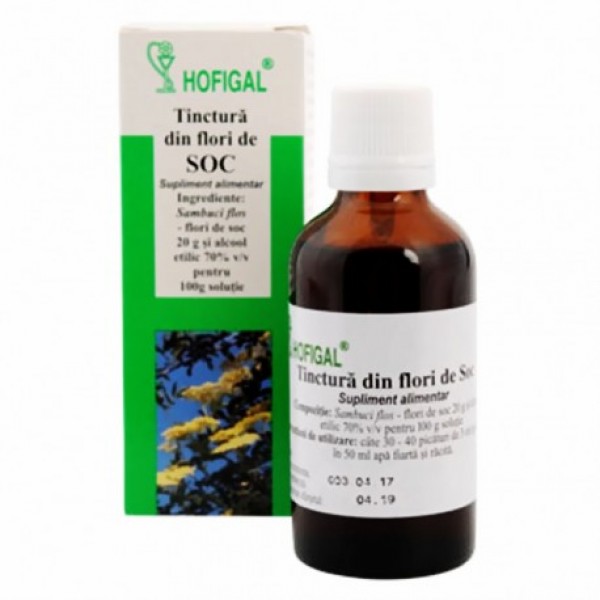 Tinctura de flori de soc, 50 ml, Hofigal