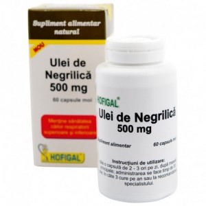 Ulei de negrilica 500 mg, 60 capsule moi, Hofigal