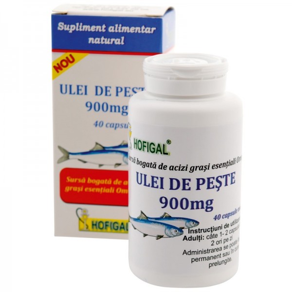 Ulei de peste 900 mg, 40 capsule moi, Hofigal