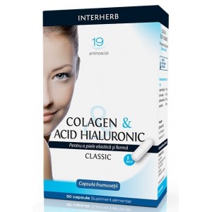 Colagen & Acid Hialuronic Clasic, 30 cps, Interherb