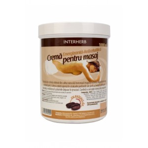 Cremă pentru masaj cu extract de cofeină, 1000 ml, Interherb