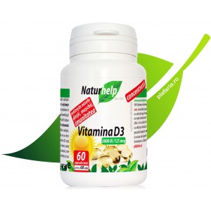Vitamina D3 5000 UI 125mcg, 60 gelule, NaturHelp