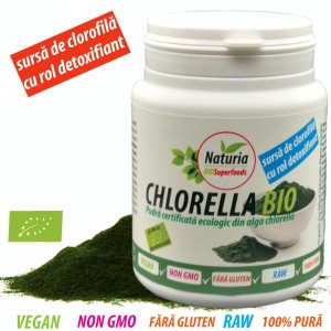 Chlorella BIO pudra, 100g, Naturia
