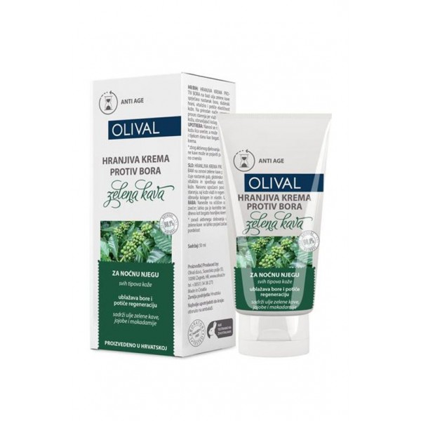 Crema antirid hidratanta de noapte cu cafea verde, 50ml, OLIVAL