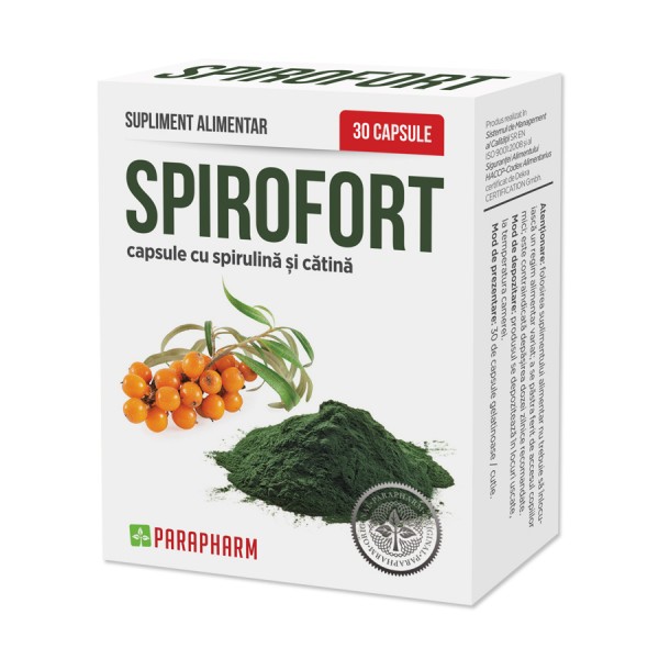 Spirofort cu Spirulină și Cătina, 30 capsule, Parapharm