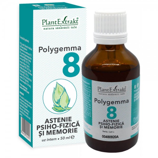 Polygemma 8 - Astenie Psiho-Fizică şi Memorie, 50 ml, PlantExtrakt