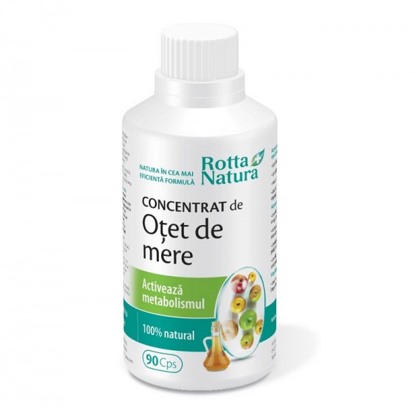 Concentrat de oțet de mere, 90 capsule, Rotta Natura