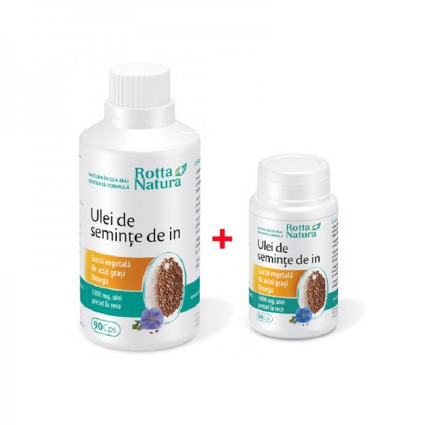 Pachet Ulei de semințe de In, 90+30 capsule, Rotta Natura