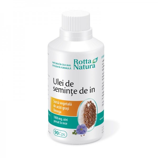Ulei de semințe de In, 90 capsule, Rotta Natura