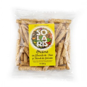 Grisine făină integrală cu chia și quinoa 100g, Solaris Plant