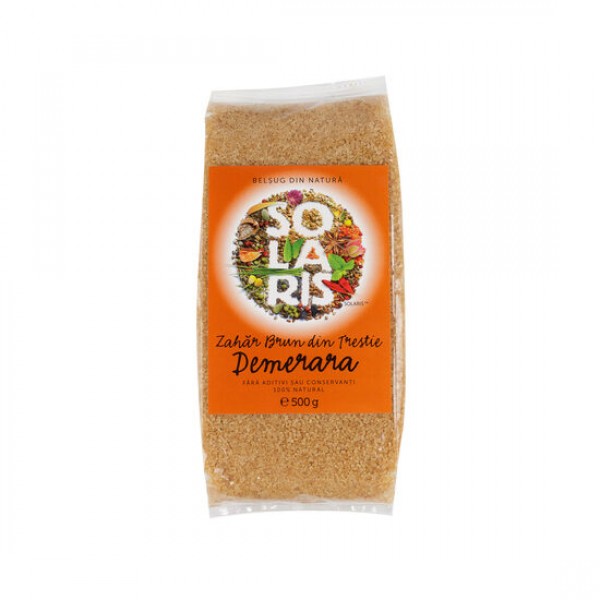 Zahar brun din trestie Demerara 500g, Solaris Plant