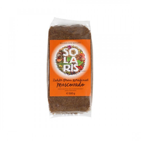 Zahar brun nerafinat Muscovado 500g, Solaris Plant