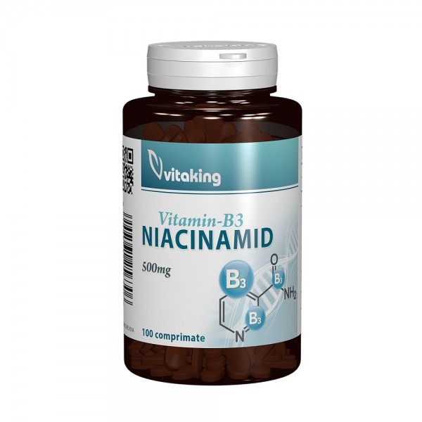 Vitamina B3 (Niacinamida) 500mg, 100 cpr, Vitaking