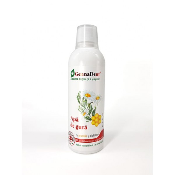 Apă de gură cu propolis și diatomee GennaDent, 500ml, Vivanatura