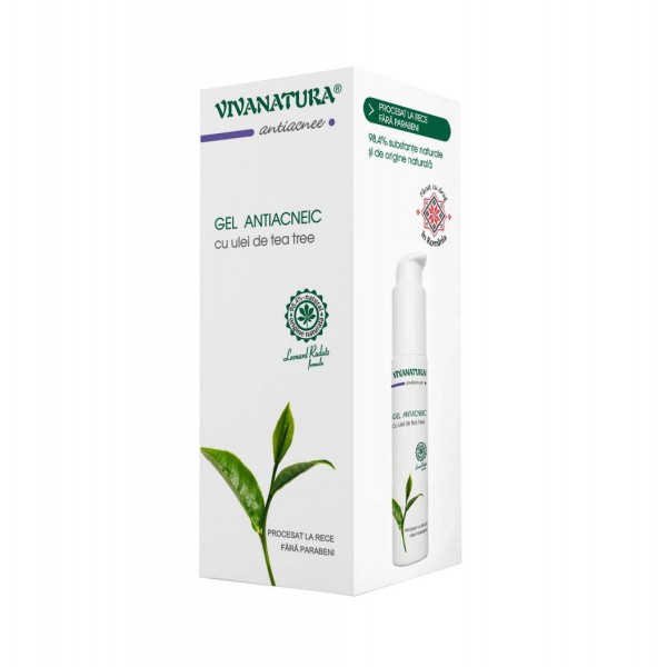 Gel antiacneic cu ulei de tea tree, 50 ml, VivaNatura