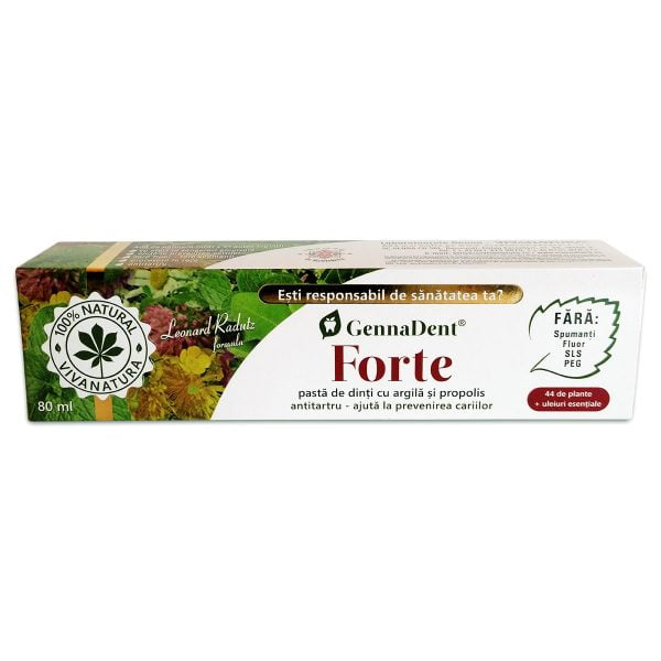 Pastă de dinți GennaDent Forte, 80 ml, Vivanatura