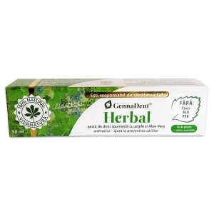 Pastă de dinți GennaDent Herbal, 80 ml, Vivanatura