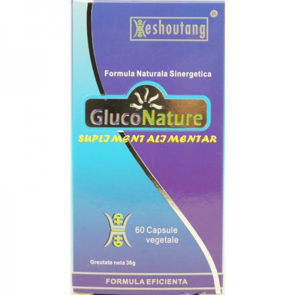 GlucoNature Plus, 60 cps, Qingdao Heshoutang